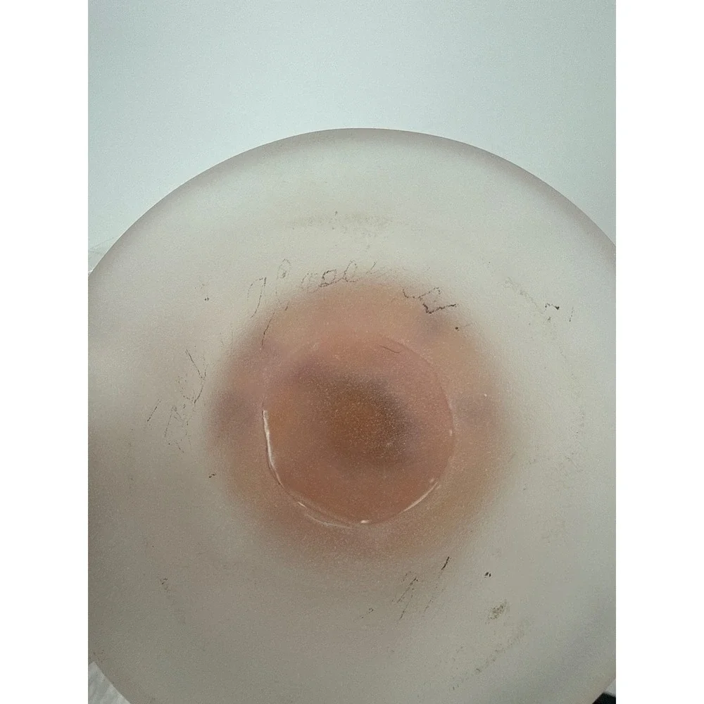 Art Glass Vase Pink Copper Petroglyph Southwest Jack in the Pulpit 15in signed